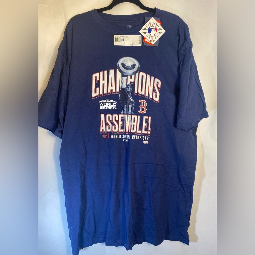 NWT Fanatics 2018 Boston Red Sox World Series Champ Marvel Heroes T-shirt XLT‎